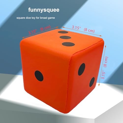funnysquee 315 Inches Foam Dice Toy A FunFilled Kawaii Dices Educational Toy for Kid Board Game and Learning Sessions Fortunate Orange - Image 5