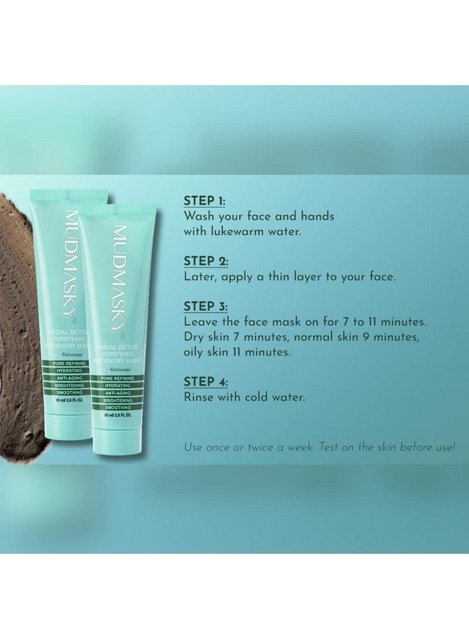MUDMASKY Facial Detox Purifying Recovery Mud Mask 60Ml / 2.0 Fl. Oz. Full Size Reduces Pores In Under 12 Minutes Reduces Acne And Pimples Within 20 Days. Over 200000+ Reviews On Ipsy - Image 4