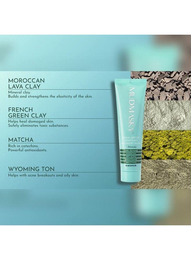 MUDMASKY Facial Detox Purifying Recovery Mud Mask 60Ml / 2.0 Fl. Oz. Full Size Reduces Pores In Under 12 Minutes Reduces Acne And Pimples Within 20 Days. Over 200000+ Reviews On Ipsy - Image 3