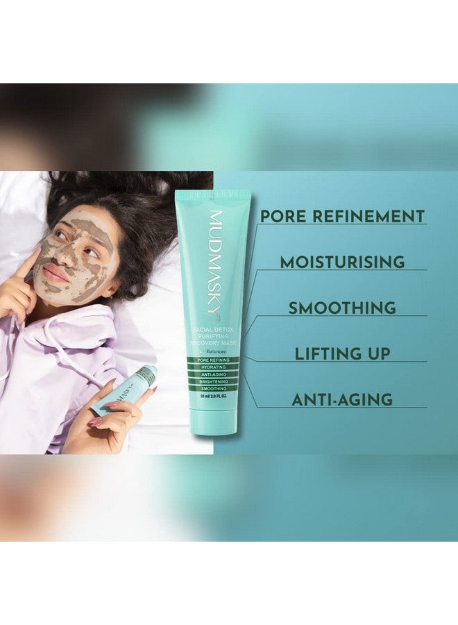MUDMASKY Facial Detox Purifying Recovery Mud Mask 60Ml / 2.0 Fl. Oz. Full Size Reduces Pores In Under 12 Minutes Reduces Acne And Pimples Within 20 Days. Over 200000+ Reviews On Ipsy - Image 5