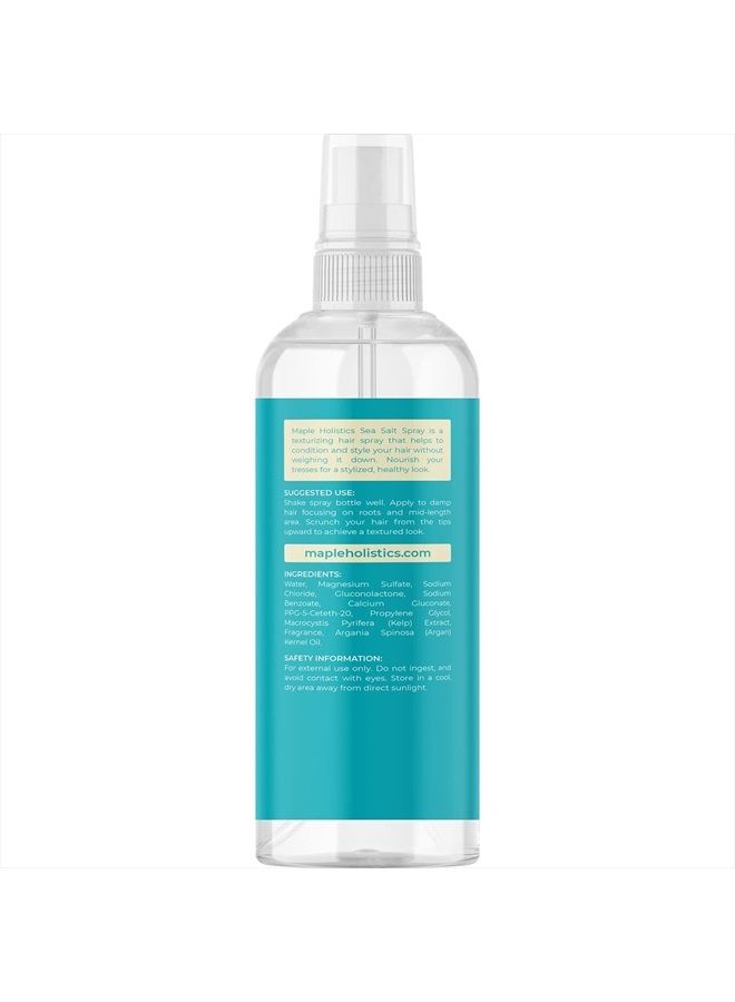 Maple Holistics Volumizing Sea Salt Spray for Hair - Texturizing Beach Waves Spray & Hair Mist Curl Activator - Non Sticky Styling Beach Hair Spray for Men and Women with Nourishing Sea Kelp Extract and Argan Oil 8oz - Image 2