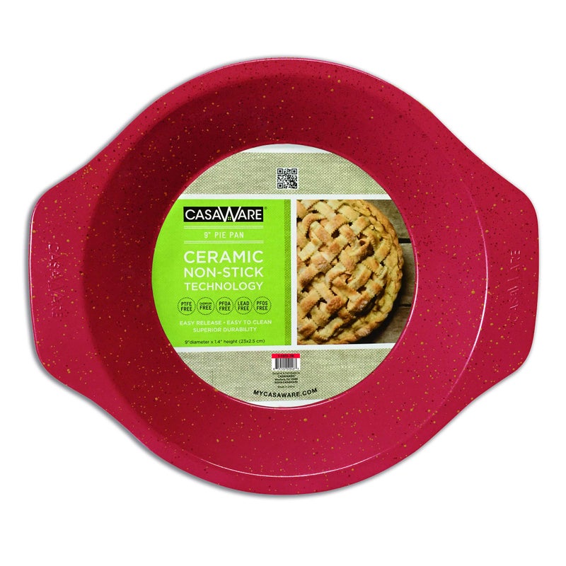 casaWare casaWare Ceramic Coated NonStick 9Inch Pie Pan Red Granite