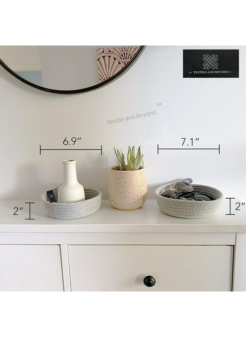 Textile and Beyond Textile and Beyond Boho Home Decor Jute Storage Boxes Set of 2 Rope Organizer for Living Room Kitchen and Washroom MultiPurpose Toy Hamper Laundry Basket  - Image 4