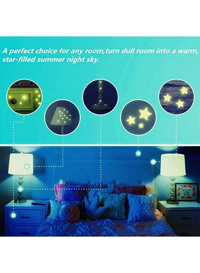 Aooyaoo Glow In The Dark Stars Wall Stickers, Glowing Stars For Ceiling And Wall Decals, 3D Glowing Stars,Excluding The Moon，Perfect For Kids Bedding Room Or Party Birthday Gift(452Pcs, Green) - Image 3