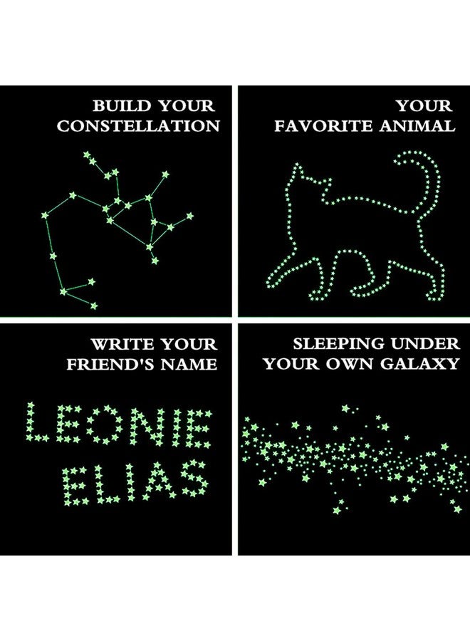 Aooyaoo Glow In The Dark Stars Wall Stickers, Glowing Stars For Ceiling And Wall Decals, 3D Glowing Stars,Excluding The Moon，Perfect For Kids Bedding Room Or Party Birthday Gift(452Pcs, Green) - Image 5