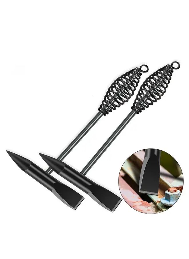 300g High Carbon Steel Welding Slag Chipping Hammer With Spring Safety Handle - Image 2