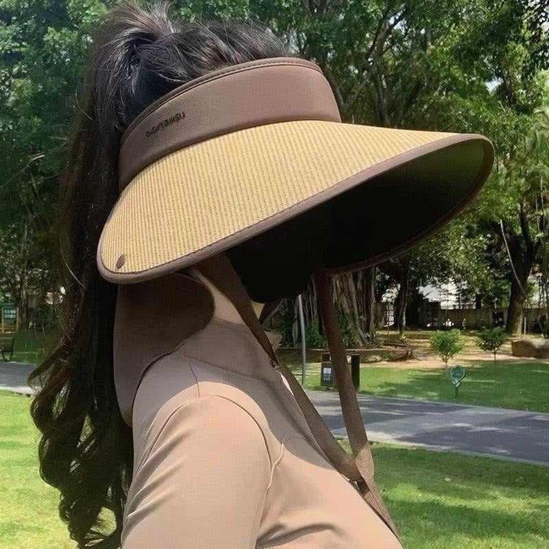 قبعة شمسية كبيرة الحافة مع رقبة للنساء - Image 2