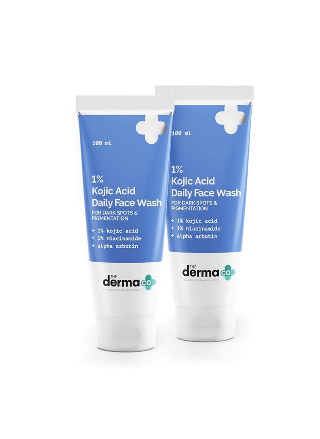 THE derma Co 1% Kojic Acid Face Wash With Niacinamide & Alpha Arbutin For Dark Spots & Pigmentation - 100Ml | Pack Of 2  - Image 1
