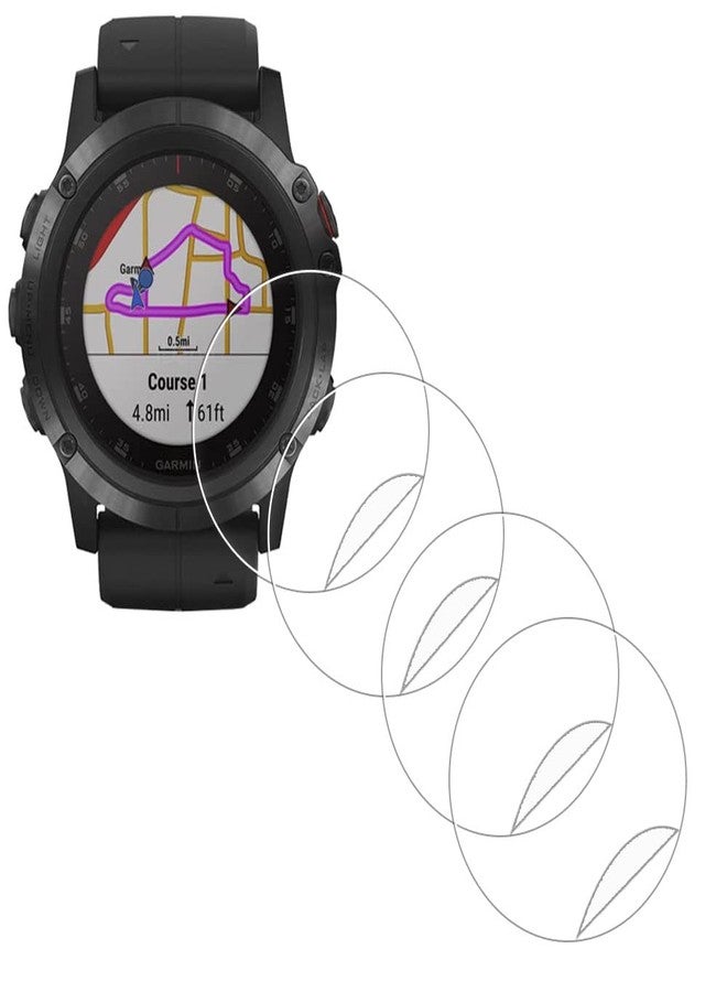 iDaPro Screen Protector for Garmin Fenix 5X Plus/fēnix 5X 51mm Smartwatch [4 Pack] PET Film Anti-Scratch Bubble-Free Easy Installation - Image 1
