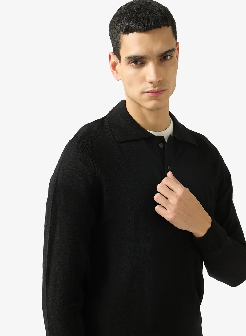 Robert Wood  Casual Polo Neck Pullover Sweater for Men | Best Price UAE