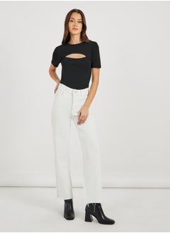 Styli Cut-Out Detail Fitted T-Shirt  - Image 2
