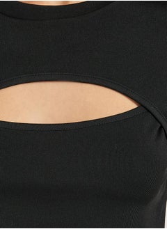 Styli Cut-Out Detail Fitted T-Shirt  - Image 4