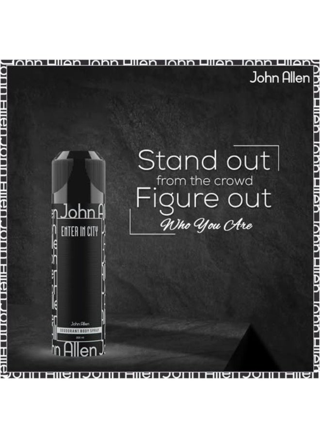 John Allen Black Premium Deodorant Body Spray - 200ml  - Image 2