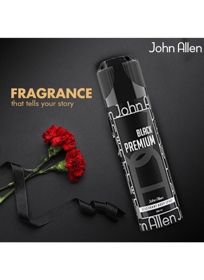 John Allen Black Premium Deodorant Body Spray - 200ml  - Image 4
