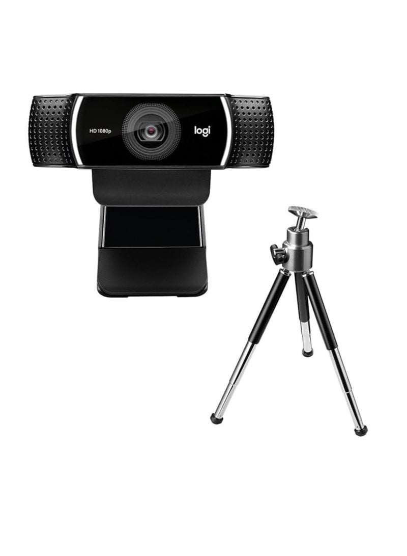 Logitech C922 Pro Stream Webcam, HD 1080p/30fps or HD 720p/60fps Hyperfast Streaming, Stereo Audio, HD light correction, Autofocus, For YouTube, Twitch, XSplit, PC/Mac/Laptop/Macbook/Tablet - Black - Image 1