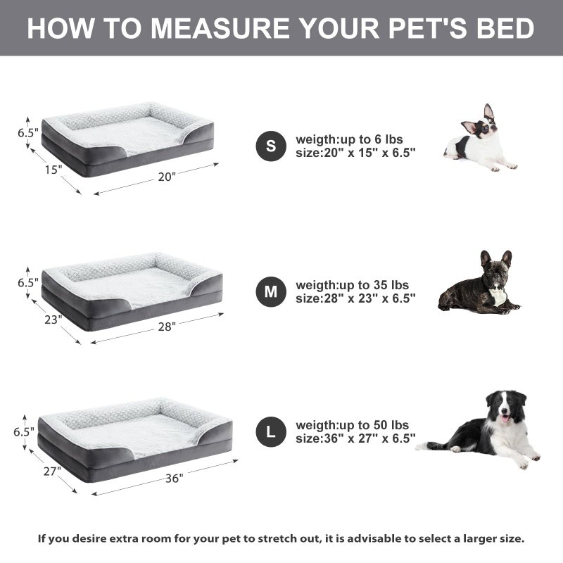 LEXTRO Orthopedic Dog Bed for Large Dogs, Egg Crate Foam Bed for Large Dogs, Equipped with Removable Waterproof Pillow Cover and Anti-Slip Bottom, Pet Bed - Image 4