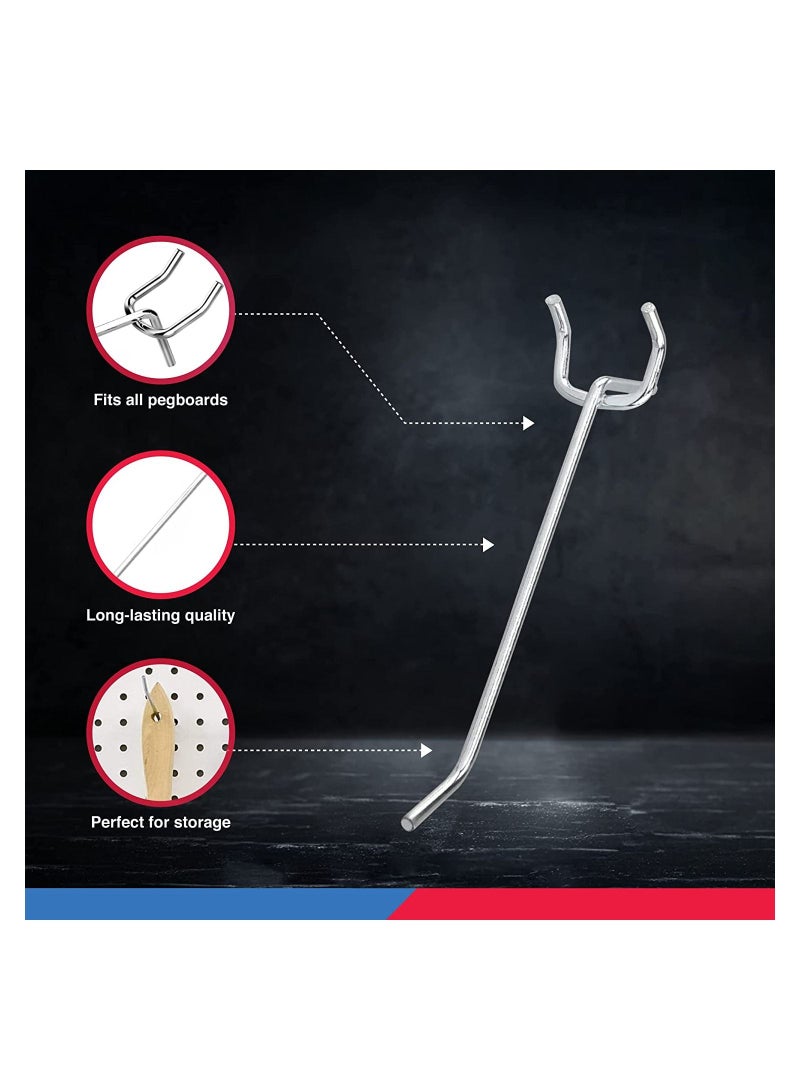 TOOLSATY 10 عبوات خطافات لوح التثبيت معدنية فائقة التحمل مع مجموعة كرات تناسب تخزين المرآب 4 بوصة - Image 4