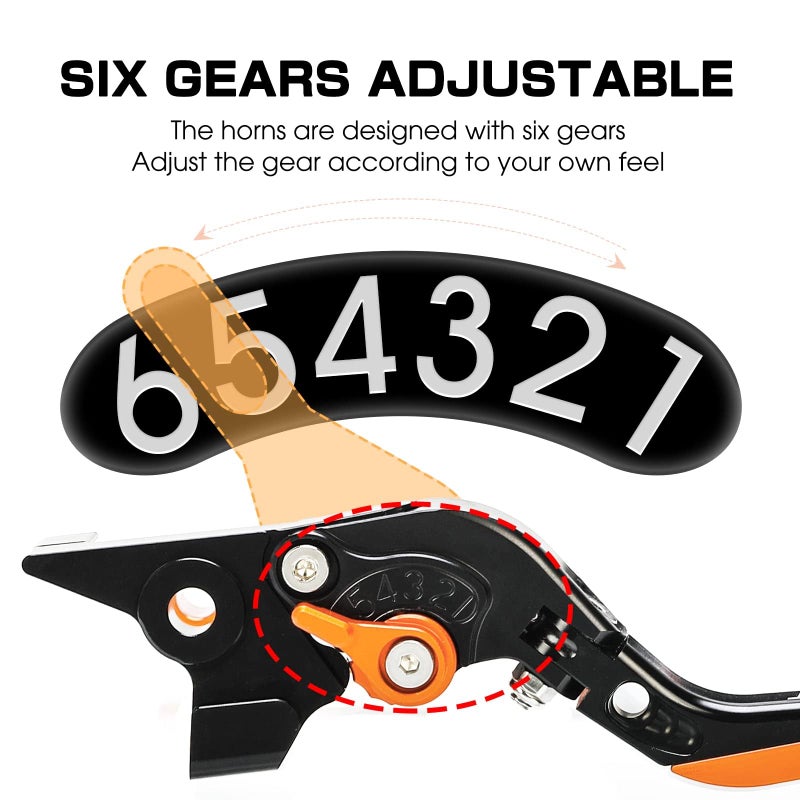 Generic LANQIAN Brake & Clutch Levers Set Foldable Extendable CNC for GSX-R1000 GSXR 1000 2009-2019 GSX-R600 GSXR 600 GSX-R750 GSXR 750 2011-2019 Blue+Black  - Image 2