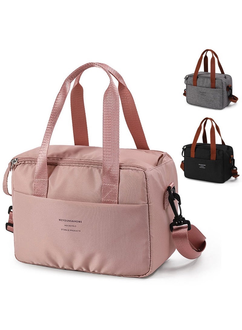 Aurrako Lunch Box Bag for Women Adults Men with Adjustable Shoulder Strap,Reusable Cute Lunch Pail bag for Lunch Box - Leakproof, Insulated Lunch Box Tote with Large Capacity, Cooler Lunch Container for Work/Travel/Office (Pink) - Image 2