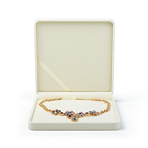 Oirlv Velvet Big Necklace Gift Box Pearl Necklace White Jewelry Box - Image 1