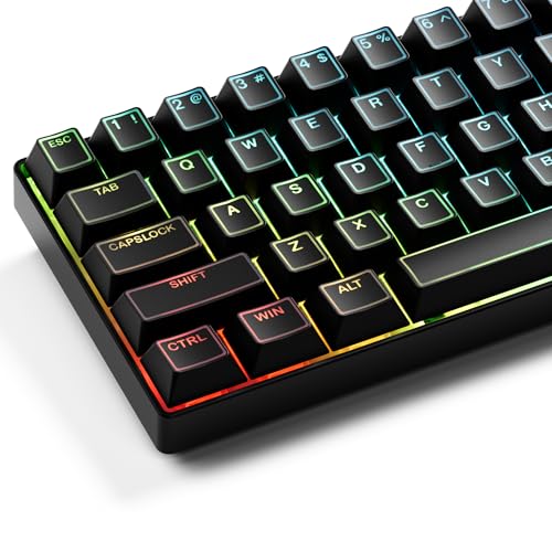 GMKWTL XVX Black Shine Through Keycaps, Doubleshot PBT Keycap Set Cherry Profile, 142 Keys Keyboard Keycaps, Universal Compatiability with 60% 65% 75% 80% 100% Mechanical Keyboard with MX Switches - Image 1