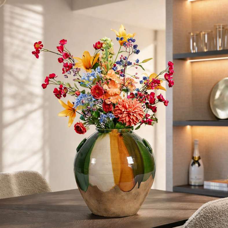 Pan Home Orcio Terracotta Urn Glaze Vase 33x33x36cm - MultiColour - 112CPZ9900008 - Image 1