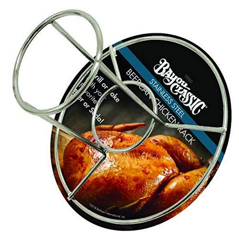 Bayou Classic 0880-CS Stainless Steel Beercan Chicken Rack, Silver - Image 1