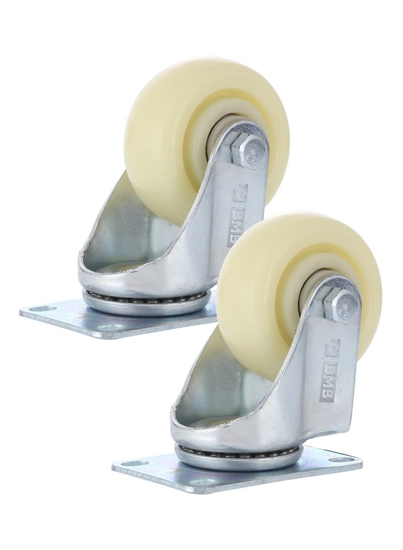 بي إم بي تولز طقم عجلات متحركة من البولي بروبيلين مع كرة مزدوجة مكون من قطعتين - 50 ملم - أبيض - Image 1