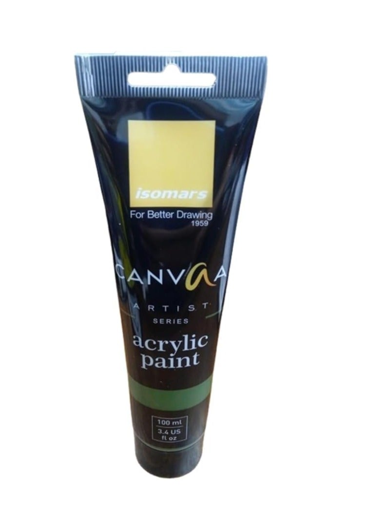Isomers Canvaa Acrylic Paint 100ml Vibrant Pigmented & Fadeproof Colors - ARTIST SERIES - For Canvas Painting, Scrap Book, Paper Board, Wood & Terracotta Sap Green - Image 1
