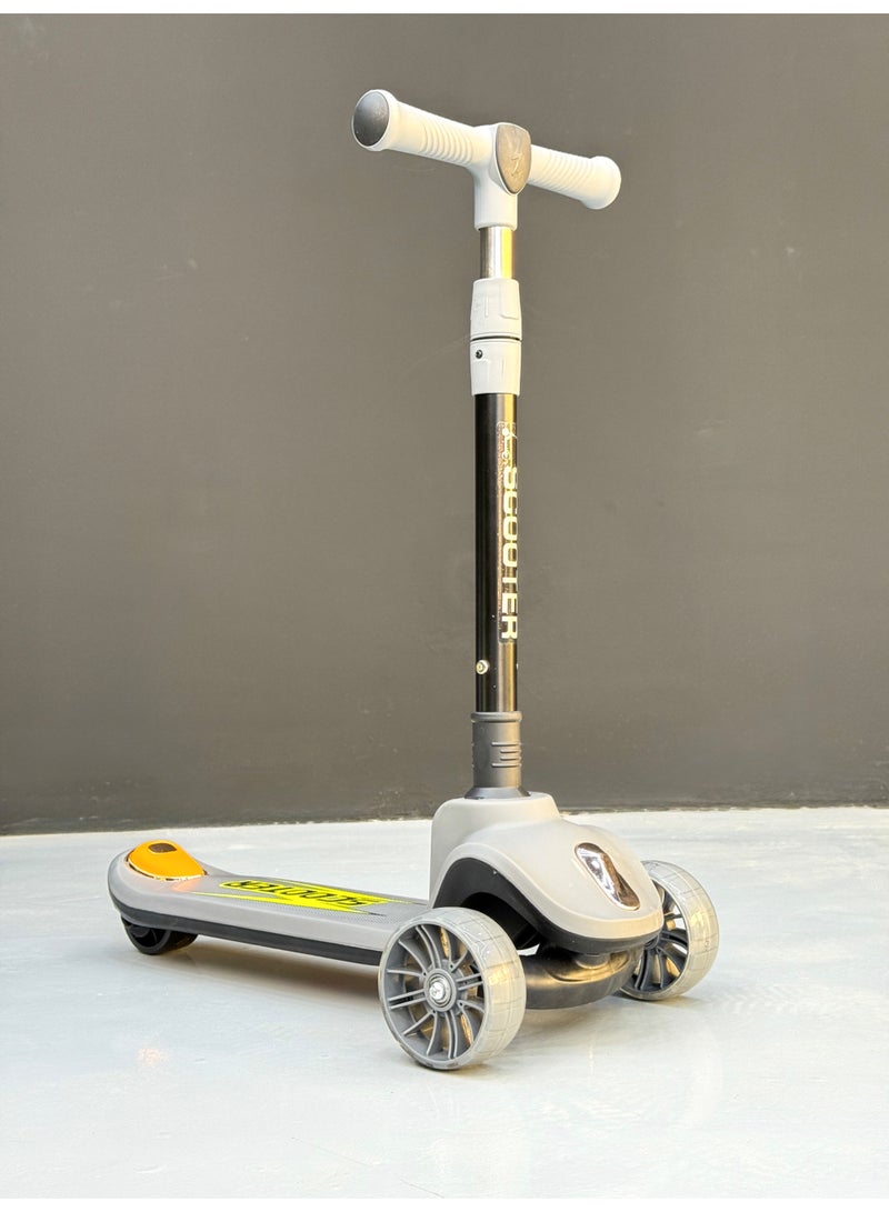 3-Wheel Light-Up Kids Scooter with Music - Foldable & Height Adjustable (Ages 2-10) - Image 2