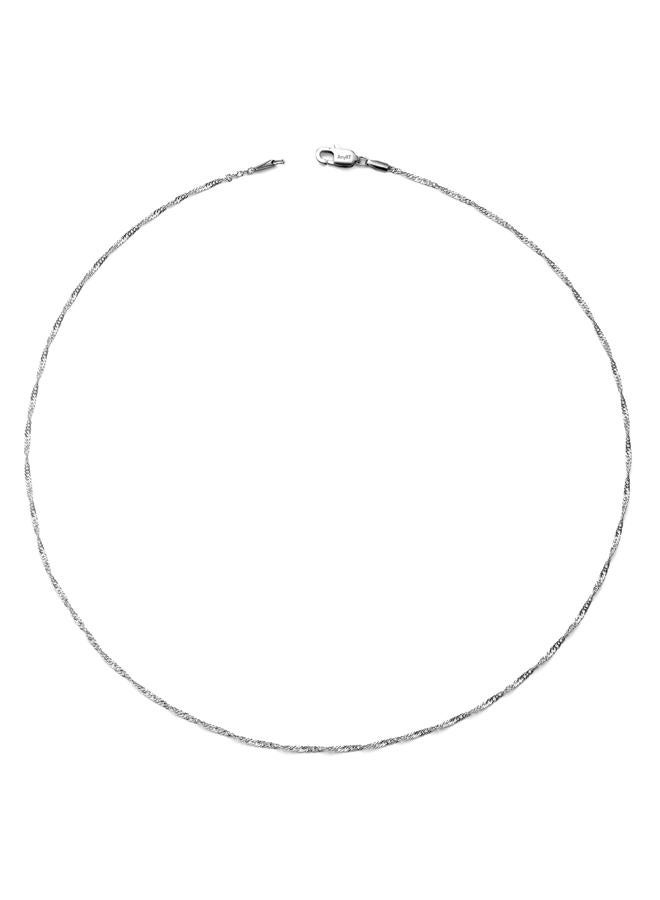 AmyRT Jewelry 2mm Titanium Steel Singapore Chain Silver Necklaces for Women 18" - 30" 16 inch - Image 4
