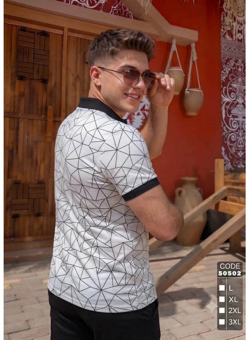 ترنج رجالي صيفي خروج قطن فاخر نقي100% - تصميم انيق وشيك لون اسود  - مقاس L - Image 4