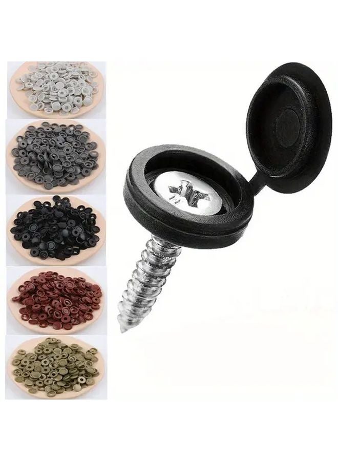 150 قطعة من الأغطية البلاستيكية السوداء برأس مسطح لحماية براغي لمشاريع البناء - Image 4