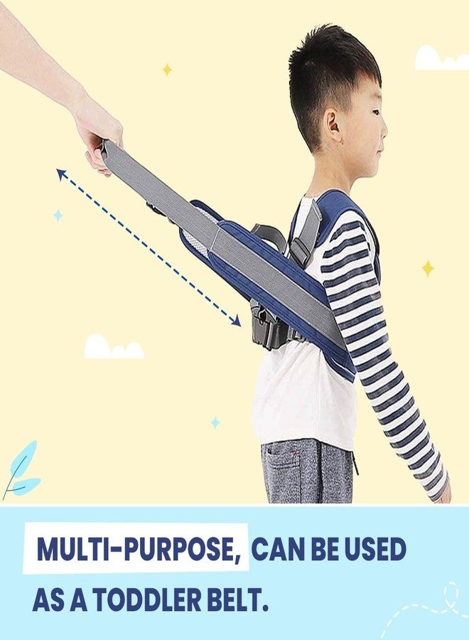 INFANTSO Safety Belts for Kids for Bike & Scooty (Blue), 2 Wheeler Vehicle Harness Belt with Four Point Safety Protection, Portable Seat Belts with Reflective Straps for Children & Toddlers - Image 4