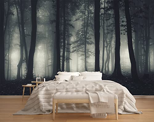 MFWFM Foggy Forest Wallpaper Misty Jungle Rainforest Trees Nature Landscape Wall Mural(Not Peel n' Stick) - Image 1
