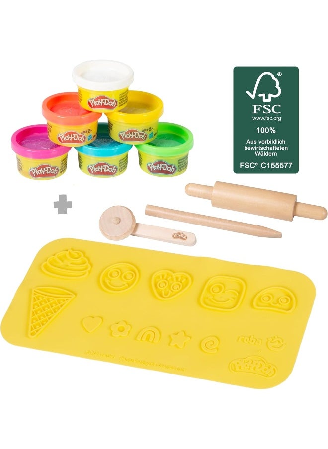 Play-Doh Play-Doh x Roba Play Set with Wooden Tools, Modelling Tins & Apron  - Image 2