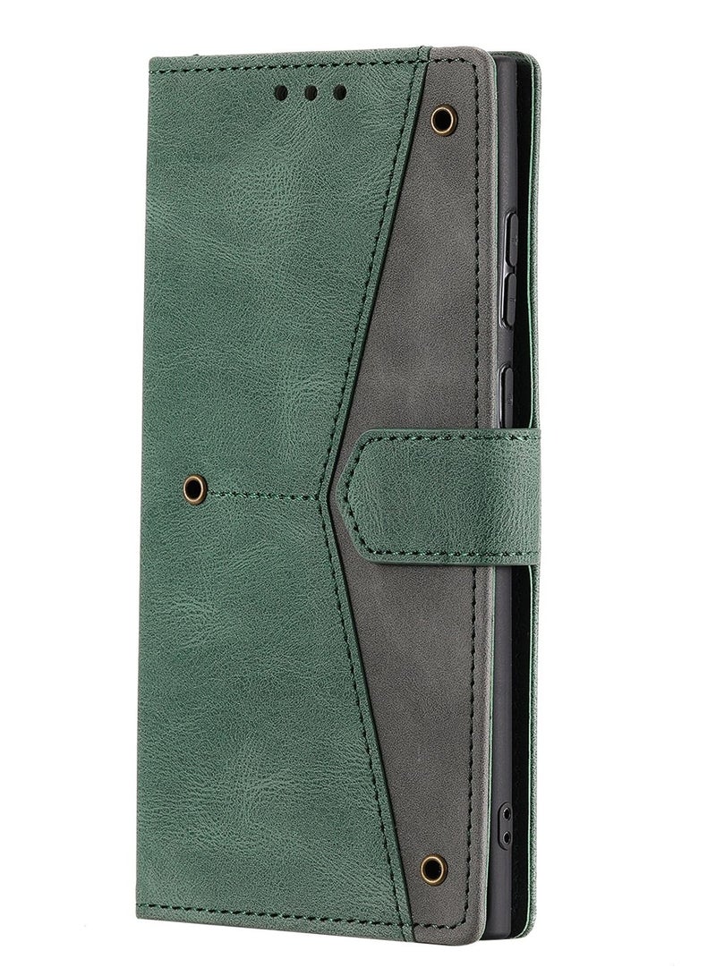 Suteni Color Block Flip Cover Card Slots Leather Phone Case for Samsung - Image 1