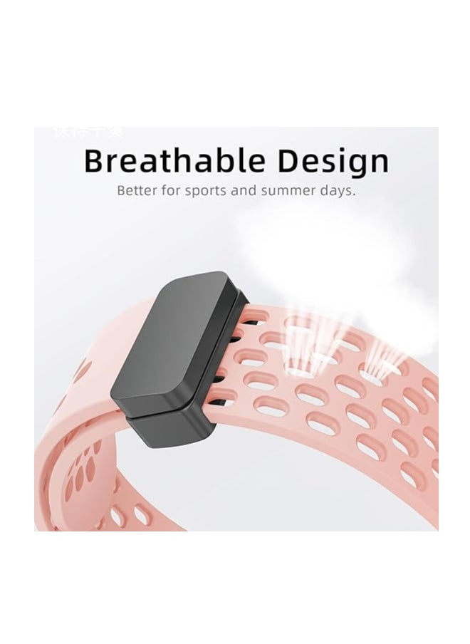 ten.tech - TenTech Breathable Silicone Sports Watch Band with Magnetic Clasp for Apple Watch Ultra/Ultra 2, Size 49mm 45mm 44mm 42, Soft Band for iWatch Series 9/8/7/6/5/4/3/2 /1/SE – Pink - Image 1
