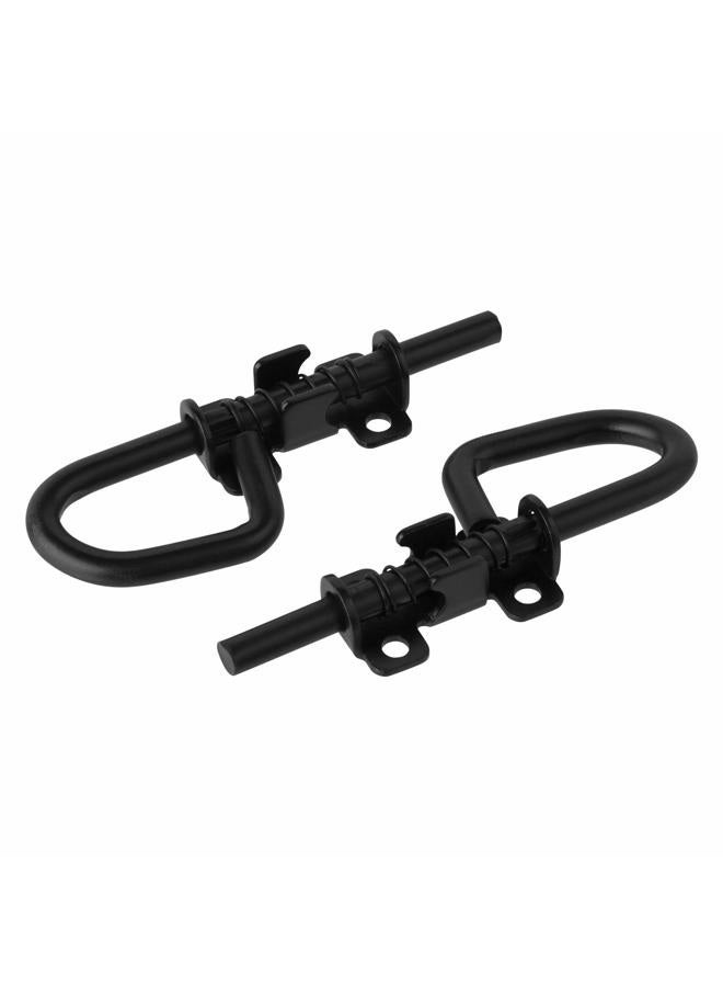 SANKINS Loop Style Spring Locking Barrel Bolts Door Latch Hardware for Sheds, Gates, Barn Doors, Wooden Window, Chicken Coops Black - 1 pair Includes 8 Screws - Image 3