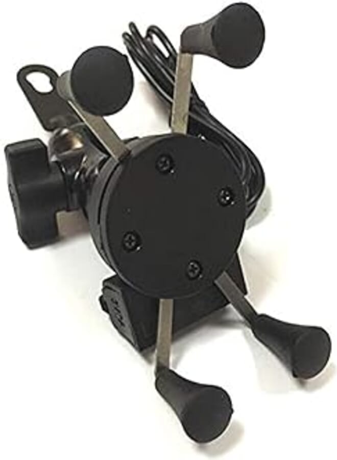 SMA - Motorcycle X-Grip Cell Phone Mount Holder USB Charger