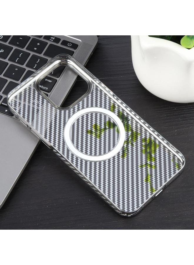 زبون جراب لهاتف iPhone 13 Pro Max مصنوع من ألياف الكربون المطلية بـ 6D، جراب شفاف من Magsafe PC - Image 3