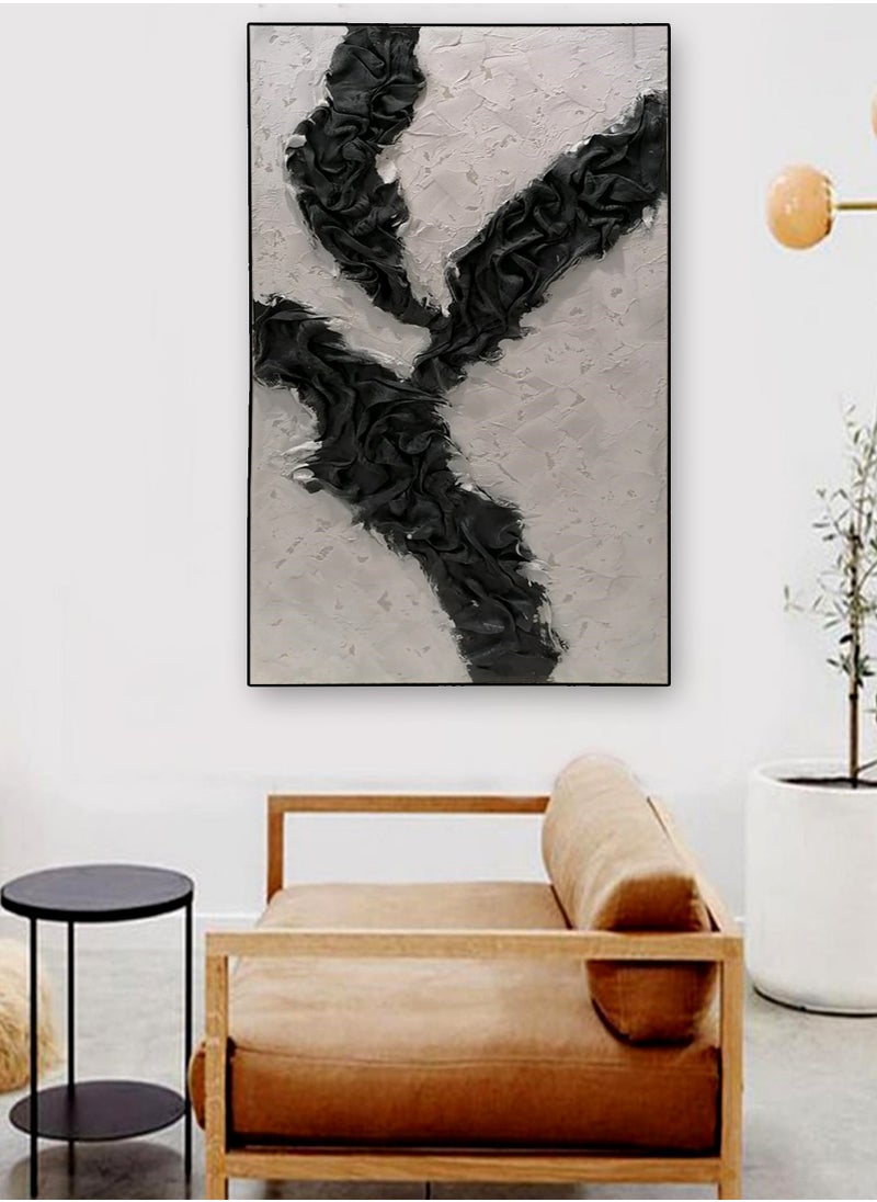 Living - ديكور منزلي لوحة مرسومة يدويًا على قماش سميك الملمس جداري فني ثلاثي الأبعاد 70*140 سم - Image 1