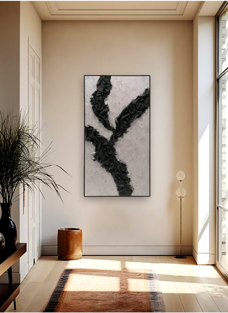 Living - ديكور منزلي لوحة مرسومة يدويًا على قماش سميك الملمس جداري فني ثلاثي الأبعاد 70*140 سم - Image 1