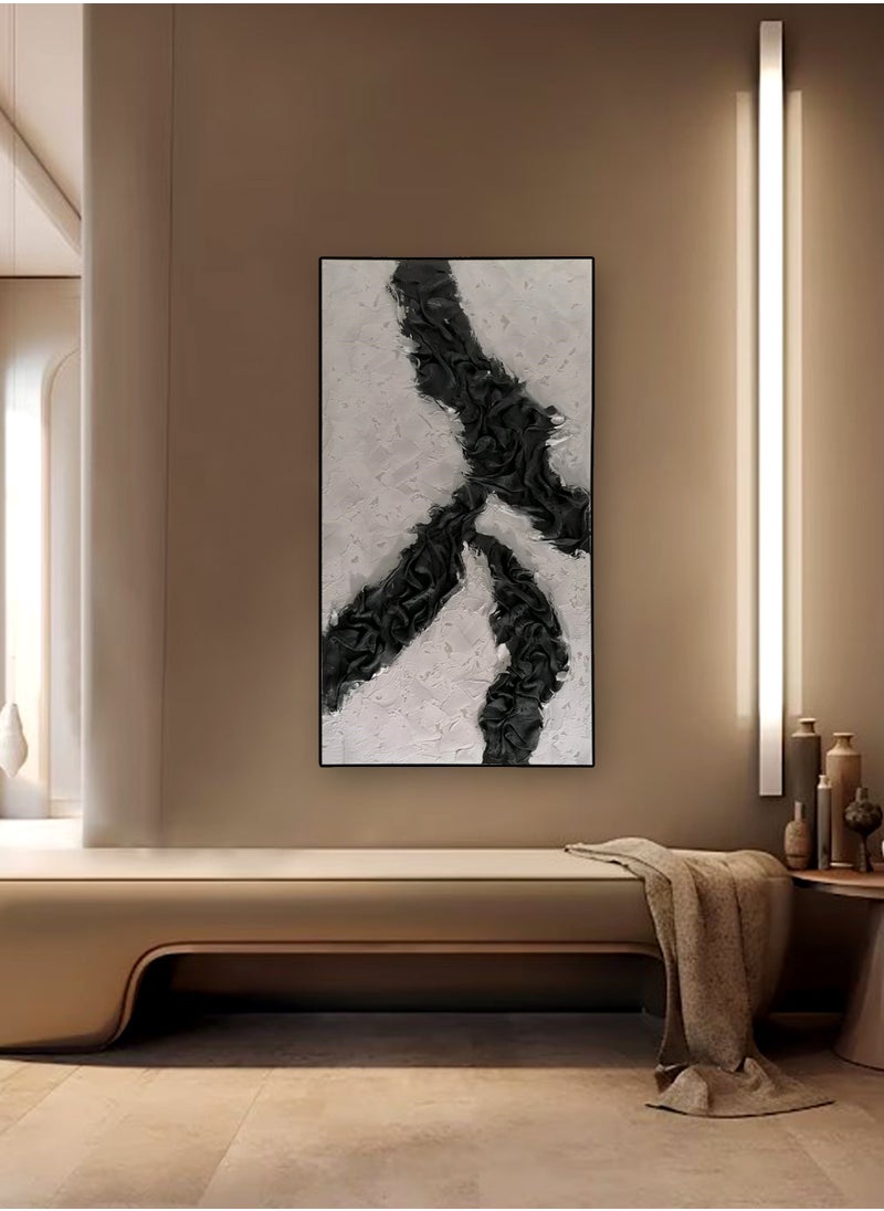 Living - ديكور منزلي لوحة مرسومة يدويًا على قماش سميك الملمس جداري فني ثلاثي الأبعاد 70*140 سم - Image 1