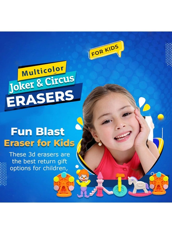 FunBlast Eraser for Kids - Cartoon Joker & Circus Theme Erasers Set for Kids, Eraser Set for Return Gift, Stationary Set for Kids, Rubber Eraser for Kids, Stationary Set for Kids (12 Pcs) - Image 5