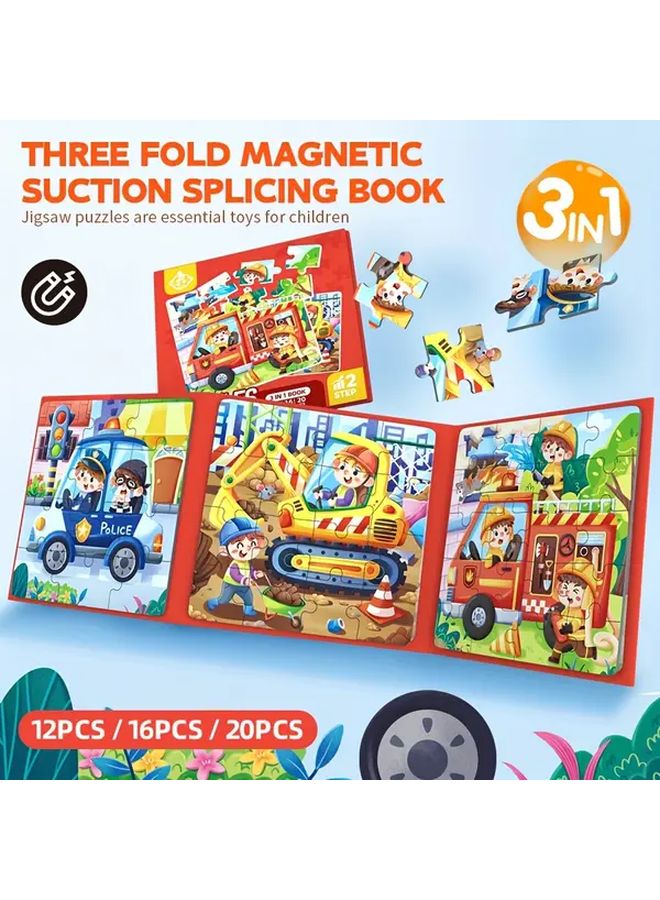 كتاب الألغاز المغناطيسي القابل للطي المرحلة الثانية لعبة تعليمية للنقل هدية للأطفال - Image 2