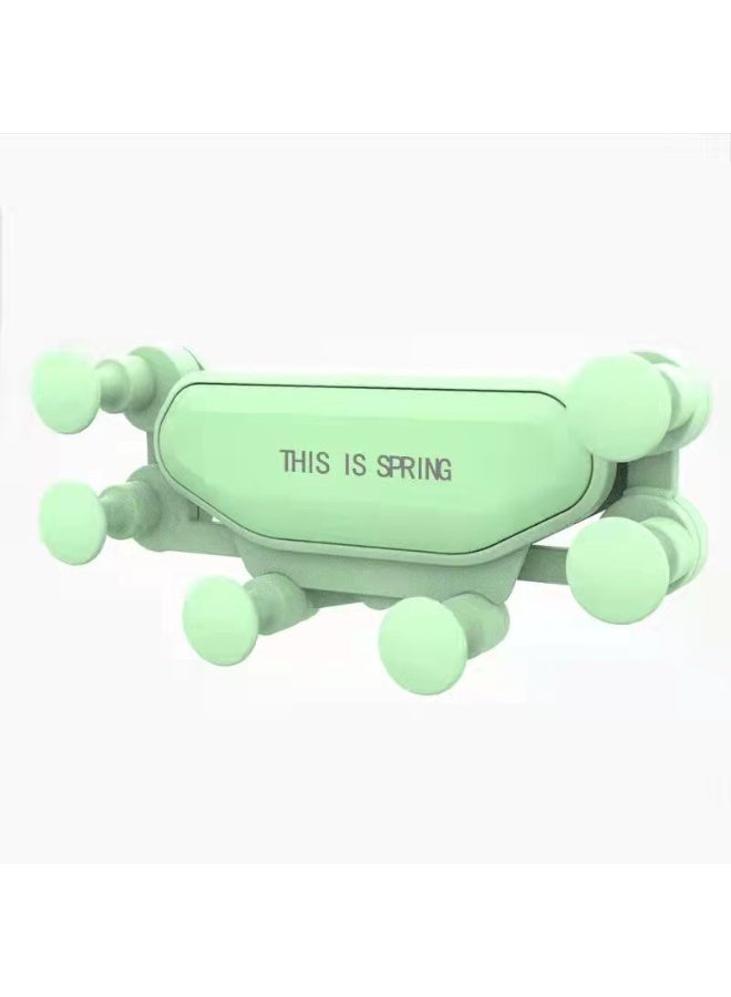حامل هاتف للسيارة بنظام الجاذبية يثبت على فتحة التكييف مع دوران 360 درجة وتشغيل بيد واحدة ووسادات سيليكون مانعة للانزلاق وقفل تلقائي قابل للطي للهواتف الذكية من 4.7 إلى 7 بوصات - أخضر - Image 1