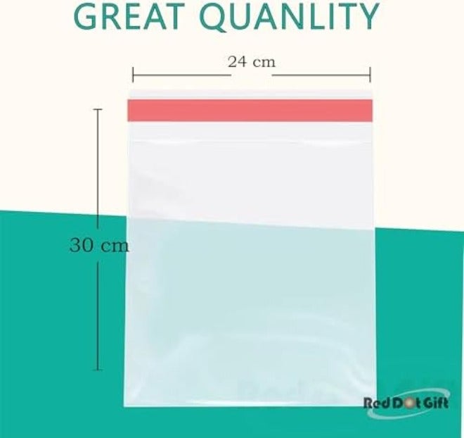 Red Dot Gift® 100 pcs (40X50+3cm) Plastic Bags self-sealing Cellophane Crystal Shiny Clear Cello Transparent Pouch Self-Adhesive Resealable for packing and  storage - Image 4