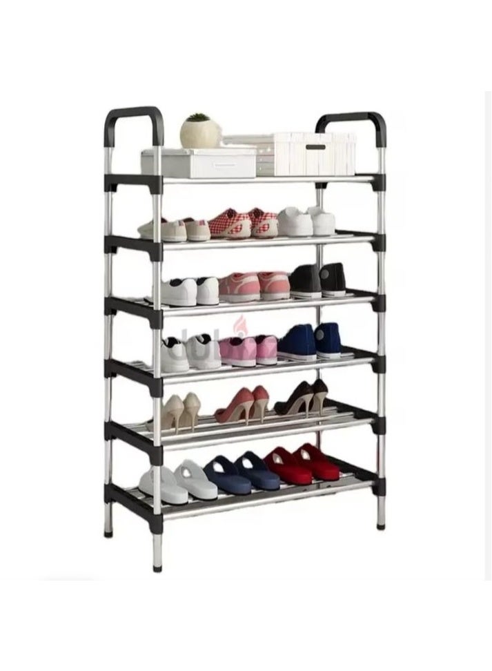 FLYZEO 6-Tier Extendable Shoe Rack – Space-Saving Organizer for Home, Closet & Entryway - Image 1