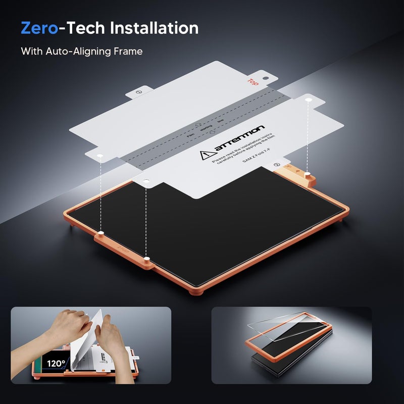 Hoerrye for Samsung Galaxy Z Fold 7 30Â° Privacy Screen Protector - [with Auto Align Frame Accessories] [2 Pack Inside Flexible TPU Film + 2 Pack Front Tempered Glass] No Creases,No Bubbles - Image 2